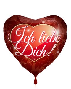 Ich liebe dich, Herzluftballon aus Folie 