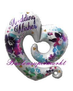 Luftballon Wedding Wishes zur Hochzeit, inklusive Helium