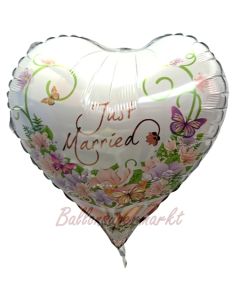 Just Married, 3D Folienballon zur Hochzeit