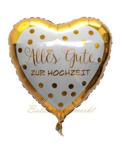 Alles Gute zur Hochzeit, Herzballon zur Hochzeit, Folienballon inklusive Helium