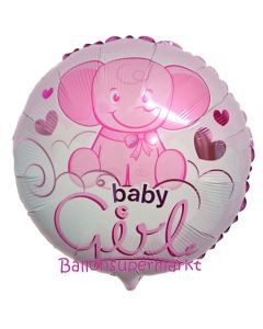 Baby Girl Elefantenbaby Luftballon aus Folie ohne Helium