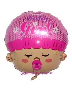 Luftballon mit Helium zu Geburt und Taufe eines Mädchens: Baby Girl Head