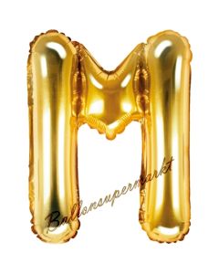 Luftballon Buchstabe M, gold, 35 cm