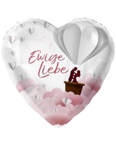 Ewige Liebe, Herzballon zur Hochzeit, Folienballon inklusive Helium