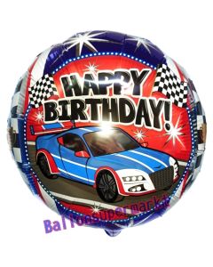 Geburtstags-Luftballon, Happy Birthday Sports Car mit Helium