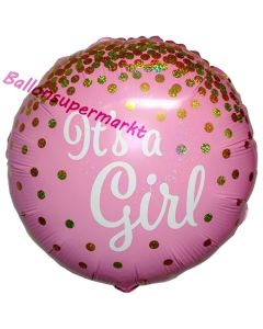 It's a Girl Glitter, holografischer Luftballon aus Folie mit Helium