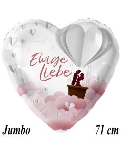 Ewige Liebe, großer Luftballon aus Folie zur Hochzeit, inklusive Helium