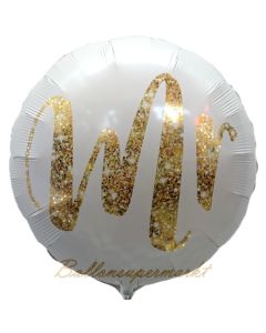 Luftballon aus Folie, Mr Gold Glimmer, ohne Helium