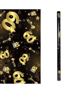 Geschenkpapier Schwarz Gold 60 zum 60. Geburtstag