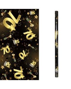 Geschenkpapier Schwarz Gold  zum 70. Geburtstag