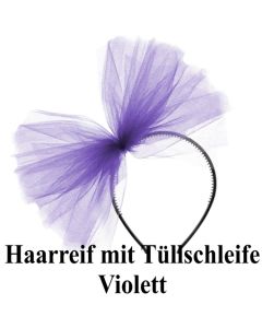 Haarreif mit-Schleife aus Tüll, Violett, zu Hen Night, Hen Party und Junggesellinnenabschied