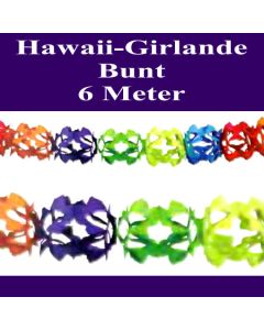 Hawaii-Girlande-Bunt, 6 Meter lang