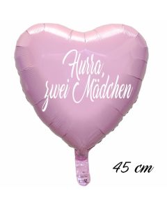 Hurra, zwei Mädchen Luftballon. 45 cm inklusive Helium