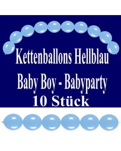 Kettenballons Baby Boy, Hellblau, Babyparty Dekoration