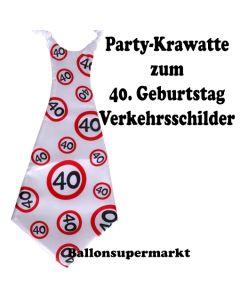 Riesen-Krawatt zum 40. Geburtstag mit Verkehrsschildern