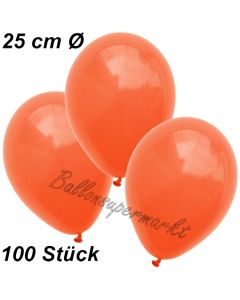 Luftballons 25 cm, Orange, 100 Stück 