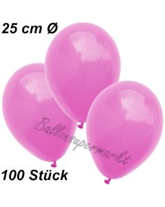 Luftballons 25 cm, Pink, 100 Stück 