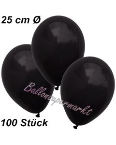 Luftballons 25 cm, Schwarz, 100 Stück 