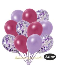 luftballons-30er-pack-10-flieder-konfetti-und-10-metallic-lila-10-metallic-burgund