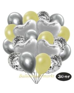 luftballons-30er-pack-9-silber-konfetti-und-9-metallic-pastellgelb-8-chrome-silber-4-folienballons-silber