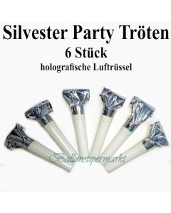 Party Tröten, holografisch, silber