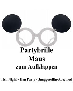 Partybrille Maus zum Aufklappen, zu Hen Night Party, Junggesellinnenabschied