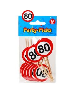 Party Picker Zahl 80, Verkehrsschilder, Dekoration zum Geburtstag