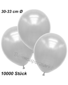 Premium Metallic Luftballons, Weiß, 30-33 cm, 10000 Stück