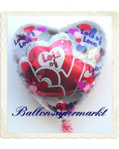 Großer Herzballon, Insider, Ballon im Ballon, Lots of Love, mit Helium zu Liebe und Valentinstag