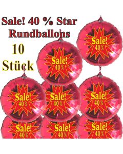 Sale! 40 % Star, 10 Stück rote Rundballons zur Befüllung mit Luft, zu Werbeaktionen, Rabattaktionen, Schaufensterdekoration