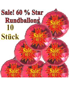 Sale! 60 % Star, 10 Stück rote Rundballons zur Befüllung mit Luft, zu Werbeaktionen, Rabattaktionen, Schaufensterdekoration