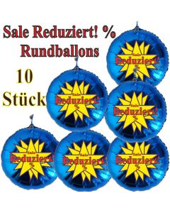 Sale Reduziert! %, 10 Stück blaue Rundballons zur Befüllung mit Luft, zu Werbeaktionen, Rabattaktionen, Schaufensterdekoration