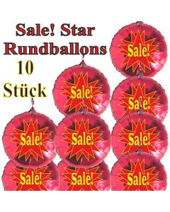 Sale! Star, 10 Stück rote Rundballons zur Befüllung mit Luft, zu Werbeaktionen, Rabattaktionen, Schaufensterdekoration
