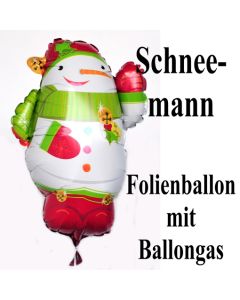 Schneemann Luftballon aus Folie mit Ballongas-Helium