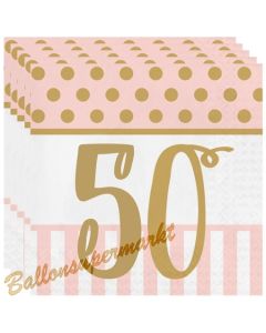 Servietten Pink Chic 50, zum 50. Geburtstag