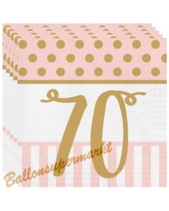 Servietten Pink Chic 70, zum 70. Geburtstag