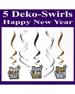 Silvester Dekoration, Swirls, Wirbler, Deko-Hänger, Happy New Year