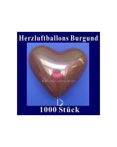 Herzluftballons Burgund 1000 Stück