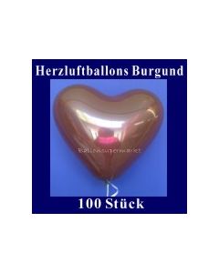 Herzluftballons Burgund 100 Stück