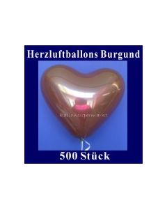 Herzluftballons Burgund 500 Stück