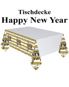 Tischdecke Silvester Dekoration, Golden New Year, 137 x 2,59 cm