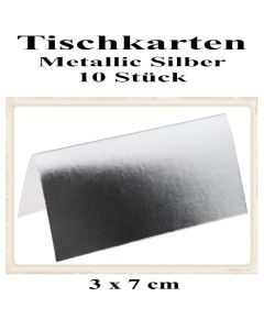 Tischkarte, Namenskarte, Metallic-Silber