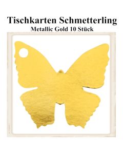 Tischkarte, Namenskarte, Metallic-Gold, Schmetterling