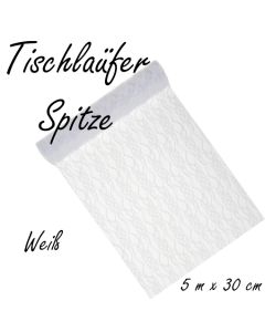 Tischläufer, Tischdecke weiße Spitze, 5 Meter Rolle