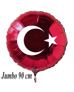 Türkische Flagge Großer Luftballon aus Folie mit Helium-Ballongas, roter Rundballon