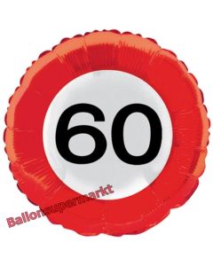 Luftballon zum 60. Geburtstag, Verkehrsschild Zahl 60, Traffic