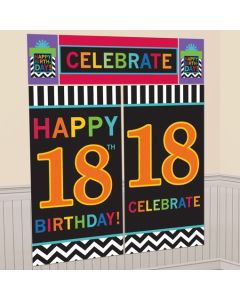 Wanddekoration Celebrate 18, Poster-Set zum 18. Geburtstag