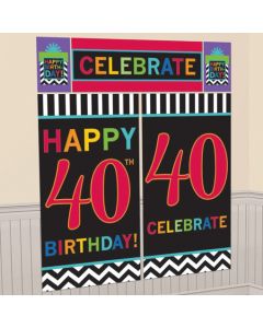 Wanddekoration Celebrate 40, Poster-Set zum 40. Geburtstag