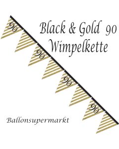 Wimpelkette Black & Gold 90