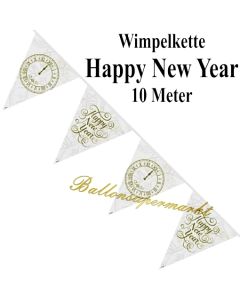 Silvesterdekoration, Wimpelkette Happy New Year